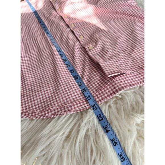 Peter Millar Men's Plaid Button-Up Shirt Long Sleeves Collared Pink White XL - Picture 10 of 10